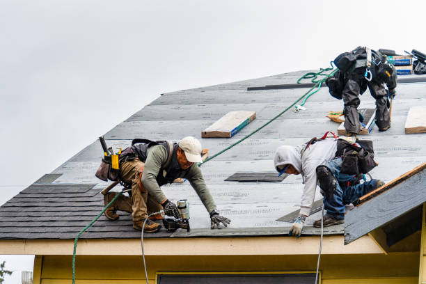Professional Storm Damage Roof Repair technician working in Montauk, NY
